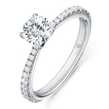 UU2640 Vela Solitatire Ring with Diamond Band