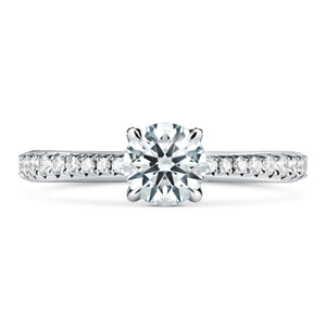 UU2640 Vela Solitatire Ring with Diamond Band