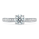 UU2640 Vela Solitatire Ring with Diamond Band