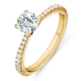 UU2640 Vela Solitatire Ring with Diamond Band