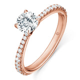 UU2640 Vela Solitatire Ring with Diamond Band