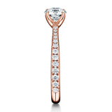 UU2640 Vela Solitatire Ring with Diamond Band