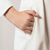 UU2640 Vela Solitatire Ring with Diamond Band