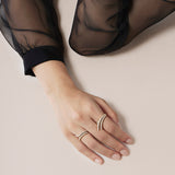UU2783 Vela Triple Row Pavé Ring