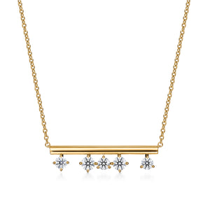 UU2838 Barre Floating Diamond Necklace