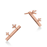 UU2850 Barre Floating Diamond Climber Earrings