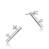 UU2850 Barre Floating Diamond Climber Earrings