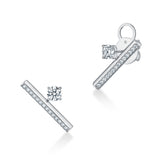 UU2851 Barre Floating Single Diamond Pavé Climber Earrings