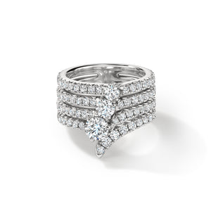UU2863 VELA French Cut Pavé Diamond Cocktail Ring