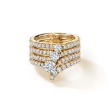 UU2863 VELA French Cut Pavé Diamond Cocktail Ring