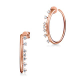UU2868 Barre Floating Diamond Medium Hoops