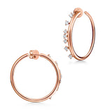 UU2868 Barre Floating Diamond Medium Hoops