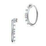 UU2868 Barre Floating Diamond Medium Hoops