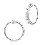 UU2868 Barre Floating Diamond Medium Hoops