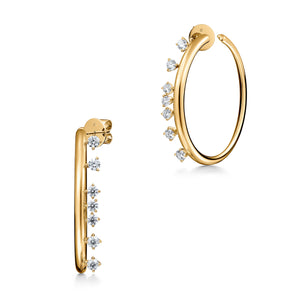 UU2868 Barre Floating Diamond Medium Hoops