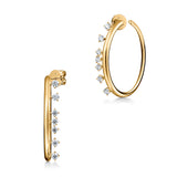 UU2868 Barre Floating Diamond Medium Hoops