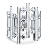 UU2902 Barre Multi- Row Diamond Ring