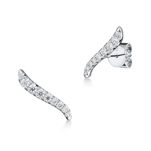 UU2904 VELA French Cut Pavé Diamond Climber Earrings