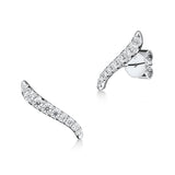 UU2904 VELA French Cut Pavé Diamond Climber Earrings