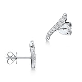 UU2904 VELA French Cut Pavé Diamond Climber Earrings