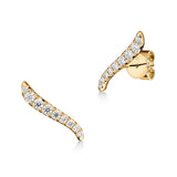 UU2904 VELA French Cut Pavé Diamond Climber Earrings