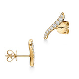 UU2904 VELA French Cut Pavé Diamond Climber Earrings