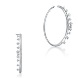 UU2907 Barre Floating Diamond Large Hoops