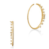 UU2907 Barre Floating Diamond Large Hoops