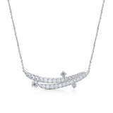 UU2920  VELA French Cut Pavé Diamond Floating Pendant Necklace