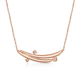UU2920  VELA French Cut Pavé Diamond Floating Pendant Necklace
