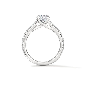 UU2963  VELA Cathedral Solitaire Ring with Diamond Band