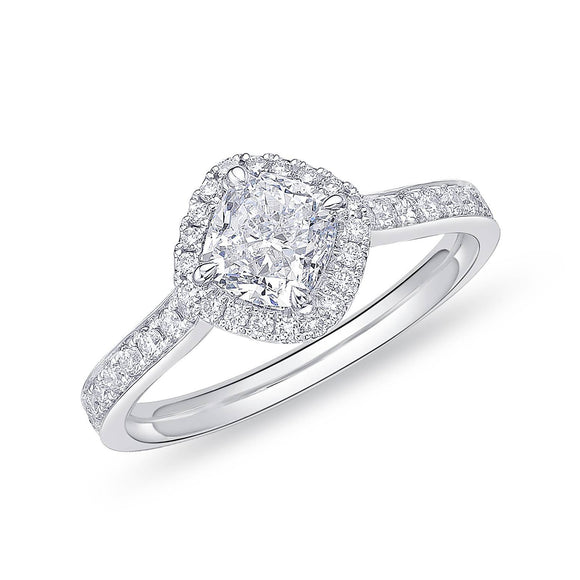 QRHA*05_00 Halo Diamond Engagement Semi-Mount Ring