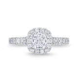 QRHA*09_00 Halo Diamond Engagement Semi-Mount Ring