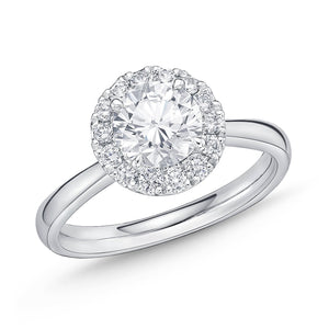 QRHA*11_00 Halo Diamond Engagement Semi-Mount Ring