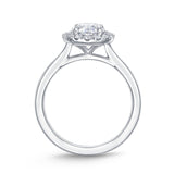 QRHA*11_00 Halo Diamond Engagement Semi-Mount Ring