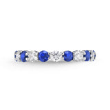 ERPT154_SB Petite Prong Sapphire Alternating Band Ring