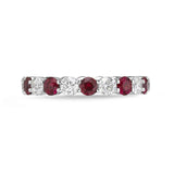 ERPT162_RU Petite Prong Ruby Alternating Band Ring