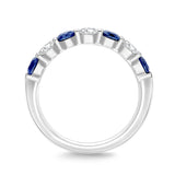 ERPT181_SB Petite Prong Sapphire Alternating Band Ring