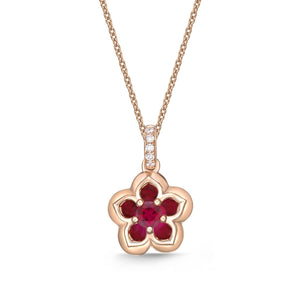 FCVL106_RU Valley of Light Ruby Illusion-setting Necklace