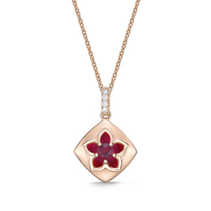 FCVL107_RU Valley of Light Ruby Illusion-setting Necklace