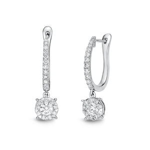 FEBQ111_00 Diamond Bouquets Dangling Earrings