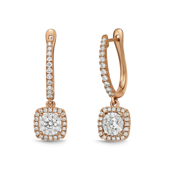 FEBQ118_00 Diamond Bouquets Dangling Earrings