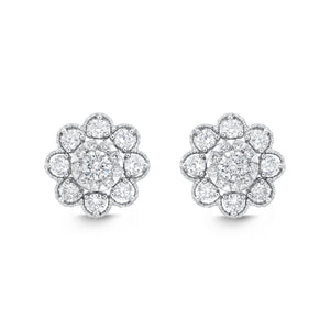 FEBQ160_00 Diamond Bouquets Studs Earrings