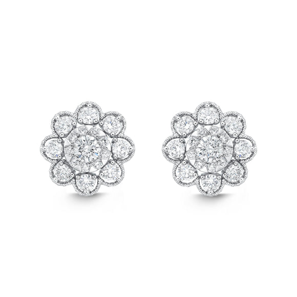 FEBQ160_00 Diamond Bouquets Studs Earrings