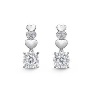 FEBQ165_00 Diamond Bouquets Dangling Earrings