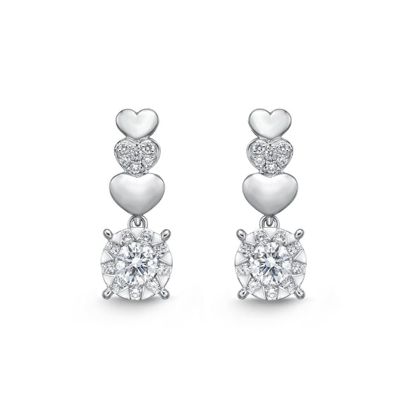 FEBQ165_00 Diamond Bouquets Dangling Earrings