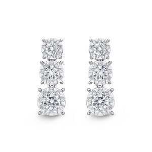 FEBQ167_00 Diamond Bouquets Dangling Earrings