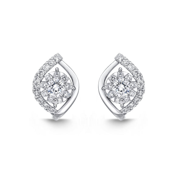 FEBQ168_00 Diamond Bouquets Studs Earrings