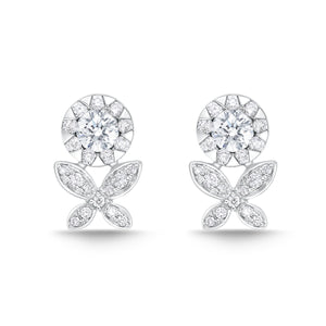 FEBQ307_00 Diamond Bouquets Illusion-setting Earrings