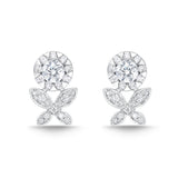 FEBQ307_00 Diamond Bouquets Illusion-setting Earrings